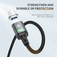 KUULAA LED magnetyczny kabel USB 3A szybkie ładowanie typ C kabel magnes ładowarka Micro USB kabel telefon komórkowy dla iPhone 13 12 11 przewód 6
